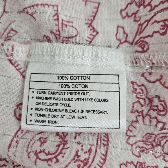 Ariat Western Shirt White Pink Paisley Long Sleeve Snap Button Collared Small - Picture 8 of 9